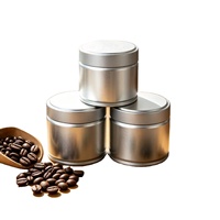 Boîte de rangement cylindrique en fer blanc, finition brillante, imprimée sur mesure, pour grains de café et poudre de matcha, avec couvercle à vis