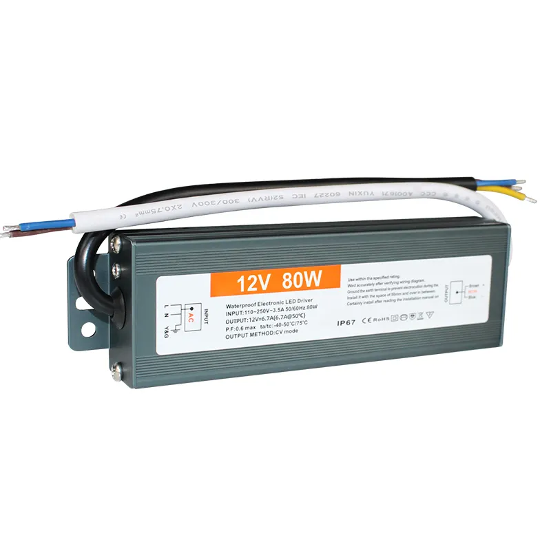 จุดแรงดันไฟฟ้าคงที่กันน้ํา LED driver 12v80w 100W 200W 300W 400W AC100-260V DC 12V 24V led แหล่งจ่ายไฟ