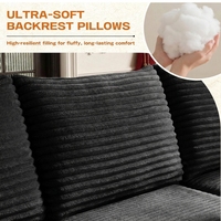 Ensemble de canapés modulaires en tissu velours côtelé, canapé sectionnel à combinaison libre, canapé paresseux, pouf de sol pour salon