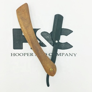New Design <b>Barber</b> Razors Custom Logo Offer Packing Available Smooth Handle Black Wooden Handle <b>Barber</b> Razor - Product Image 6