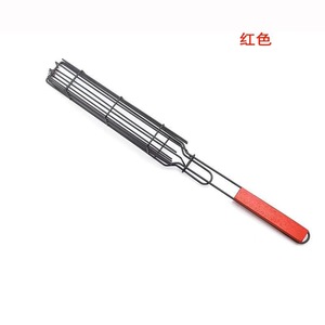 Outdoor wooden handle stainless steel barbecue <b>grill</b>, camping barbecue tool, square non-stick barbecue net, picnic <b>BBQ</b> <b>grill</b> - Product Image 5
