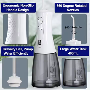 2025 IPX7 400mL 8 Modo Portátil Dentes Limpeza Limpador de Dentes Sem Fio Waterflosser Floss Irrigador Oral Dental <span class=keywords><strong>Water</strong></span> Flosser - Product Image 3