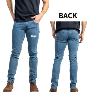 <span class=keywords><strong>Jeans</strong></span> Skinny Elasticizzati di Alta Qualità a Vita Media, Denim Blu Personalizzato <span class=keywords><strong>Super</strong></span> Aderente per Pantaloni da Uomo - Product Image 6