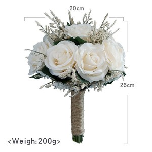 Belleza Rosa Hortensia Flor de seda ramo de boda - Product Image 2