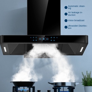 Campana Extractora de Cocina Inteligente Negra de Acero Inoxidable de 24/36 Pulgadas, Montada en la Pared, con Control por Voz/Gestos/Táctil, Superventas - Product Image 2