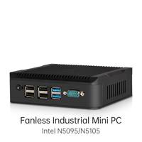 Mini PC Industrial sin Ventilador Windows, CPU N5095, Mini PC NUC Industrial sin Ventilador, DDR4 Integrado, SSD, 4*COM