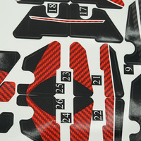 Autocollants de moto à l'échelle 1/12 en fibre de carbone résistante à la chaleur avec impression personnalisée, texture effet carbone, kit complet pour carrosserie