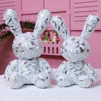 Peluche Lapin Mignon et Coloré Effet Peau Brillante, Super Doux, Brodé, Rembourré de Coton PP, Anti-Stress