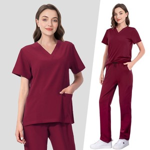 Pantalon droit basique pour uniforme d'infirmière Niaahinn en tissu polyester Dobby fin – Uniforme de soins post-partum pour femme de chambre/babay-sitter/infirmière philippine - Product Image 4