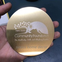 Sous-verres de tasses personnalisés Sous-verres géométriques dorés en acier inoxydable en métal de couleur or
