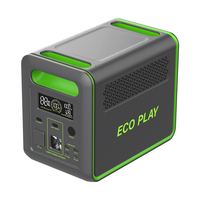 Station portable EcoPlay 1200W 1024Wh Panneau solaire rechargeable USB-C PD RV Port MPPT Lampe de poche USA Plug pour camping maison voiture