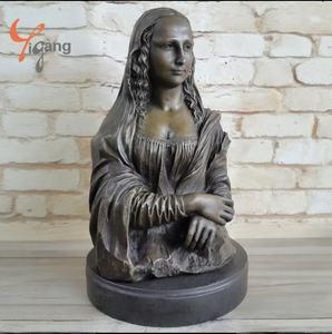 Fábrica personalizada fundición cobre latón escultura metal bronce <span class=keywords><strong>Mona</strong></span> Lisa busto - Product Image 1