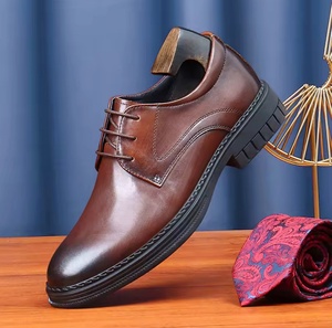 Chaussures habillées pour hommes en cuir véritable à bout fermé, imperméables, antidérapantes, légères, pour le bureau, vente en gros - Product Image 3