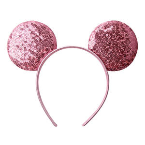 Commercio all'ingrosso con paillettes orecchie da topo cerchietto senza fiocco per ragazzi fascia per ragazze paillettes festa accessori per capelli - Product Image 3