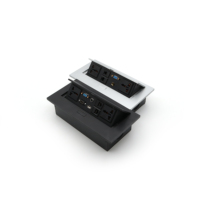 Prises de courant escamotables SEVILO en alliage de zinc et fer avec ouverture latérale, multiprise de table escamotable de type US pour meubles et bureaux