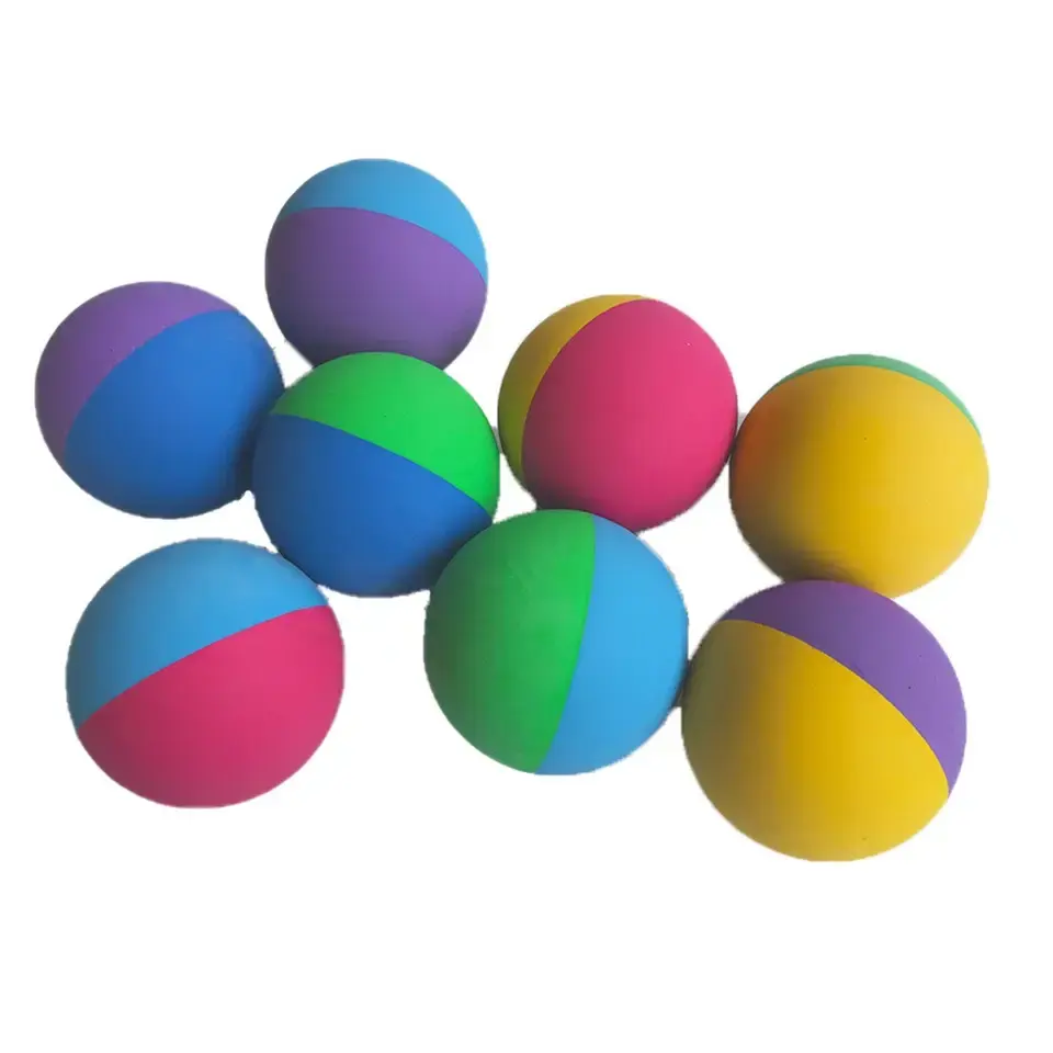ลูกบอลยางเด้งกลวงสองสี