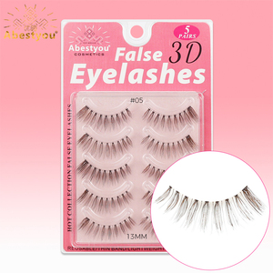 Abestyou <span class=keywords><strong>Cils</strong></span> naturels blonds brun foncé courts, bande transparente invisible, 3D effet vison, croisés, véganes, colorés - Product Image 5