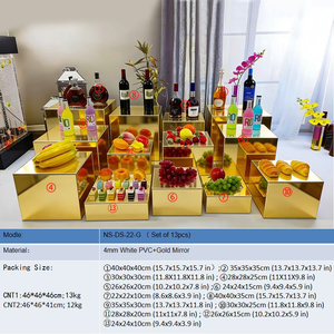 Exhibidores NewStar, Juego de 13 Piezas de Exhibidores Acrílicos Dorados, Soportes <span class=keywords><strong>para</strong></span> Mesa, Buffet, Postres, Resistentes al Agua y Duraderos - Product Image 2