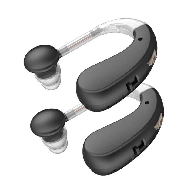 2PCS Omhealth ZT-01 Mini Invisible Rechargeable Noise Cancelling 2-Channel Adjustable Hearing Aid Sound Amplifier for Elderly