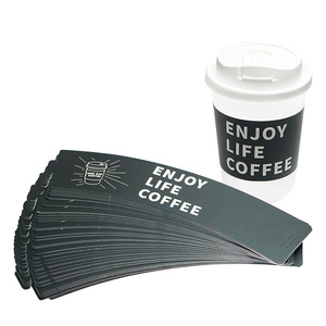 Manchons jetables en papier pour gobelets à café, noirs, paquet de 50, isolants thermiquement, pour usage quotidien et événements - Product Image 2