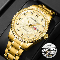 Montre homme Bugaire entièrement automatique avec calendrier, étanche 30 m, mouvement à quartz lumineux, design en briques incrustées