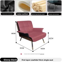 Fauteuil Lounge Nordique de Designer, Canapé d'Appoint Exécutif en Cuir Microfibre Rembourré de Duvet d'Oie pour Projet de Bureau de Luxe, Hôtel, Villa