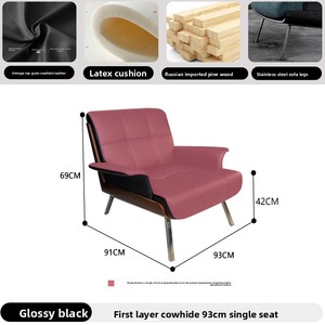 Sillón Nórdico <span class=keywords><strong>de</strong></span> Diseño, Sofá Ejecutivo con Relleno <span class=keywords><strong>de</strong></span> Plumón <span class=keywords><strong>de</strong></span> Ganso y Cuero <span class=keywords><strong>de</strong></span> Microfibra para Oficina, Hotel, Villa o Proyectos <span class=keywords><strong>de</strong></span> Lujo - Product Image 6