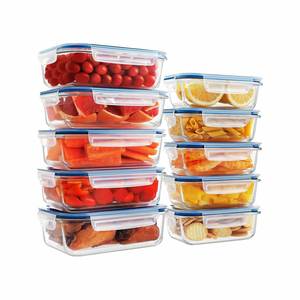China Wholesale Lock Lid <b>Glass</b> Minimalist Kitchen Food Storage <b>Box</b> Sets Airtight Containers Air-Release Valve Travel Adult Lunch - Product Image 1