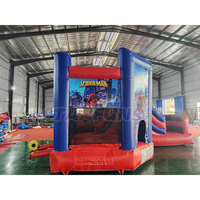 Château gonflable à thème Spiderman, combo de château gonflable pour enfants avec toboggan pour les événements de fête en plein air