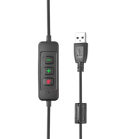 Penjualan paling laris QM-39D 3.5mm USB Headset pusat panggilan kantor untuk Pc Headset kabel pengurang kebisingan dengan mikrofon