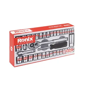 Ronix RH-2641 Model 40 Stuks Auto Reparatie Mechanica Gereedschapsset Moersleutel 1/4 "3/8" Ratchet Handvat Universele Gezamenlijke Socket Set