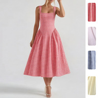 Robe longue bustier à rayures colorées pour femme, nouvelle collection été 2026, avec taille cintrée et imprimé froncé, style tube top