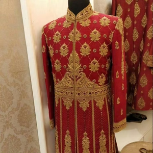 DISEÑADOR INDIAN & PAKISTAN MEN SHERWANI VESTIDO para BODA Lana/Seda Tallas grandes Antiarrugas - Product Image 3