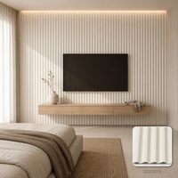 Fabricant de panneaux muraux rainurés larges WPC à 5 lattes, 200x9mm, texture bois profonde, OEM ODM personnalisé, imperméable, pour bureau, salle de sport, hôtel, villa, école