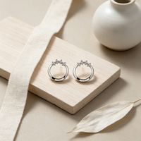 Boucles d'oreilles tendance en argent 925 pour femmes, boucles d'oreilles créoles haut de gamme avec zircon cubique