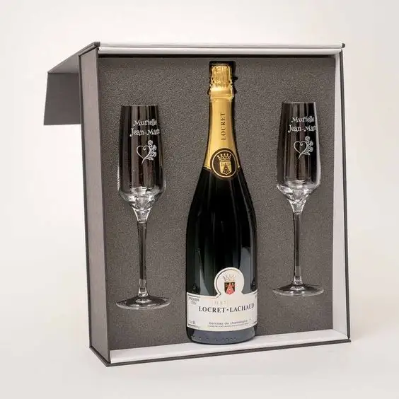 Luxus-Geschenkset Weinflasche Glas verpackungs box Tragbare Leder-Wein-Geschenk boxen Einzel flasche Klare Weinglas box