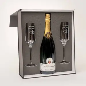 Set regalo di lusso bottiglia di vino scatola di imballaggio in vetro scatola regalo di vino portatile in pelle singola bottiglia trasparente scatola di vetro di vino