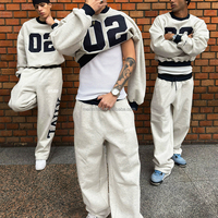 Ensemble de survêtement unisexe personnalisé avec broderie appliquée, coupe oversize, pour l'automne, tenue de jogging, survêtement de créateur