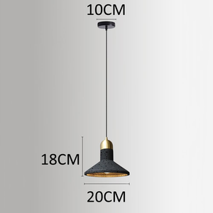 Lampe suspendue en pierre de travertin noir nordique, style industriel simple, lampe suspendue pour salon, chevet, lampe suspendue en pierre de grotte - Product Image 2