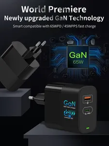 Mini chargeur 65W GaN PD QC4.0 PD Charge rapide 65W GaN chargeur de téléphone portable PPS PD45W adaptateur de chargeur mural pour Samsung Galaxy