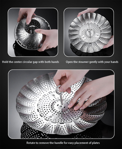 Edelstahl Multifunktionales Verdicktes Dampfgarer-Gestell Dampfgarer-Gitter Tragbar Umweltfreundlich Gas- und Induktionsgeeignet - Product Image 6