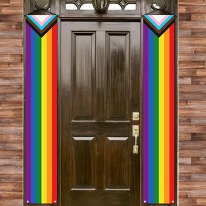 Striscione Arcobaleno per il Mese dell'Orgoglio LGBTQ, Decorazione da Appendere per Porta d'Ingresso, Parete, Interni ed Esterni - Product Image 1