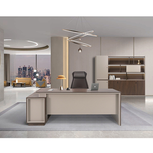 Bureau de direction moderne en forme de L Bureau d'ordinateur Table d'<span class=keywords><strong>affaires</strong></span> en bois Patron Mobilier de bureau à domicile - Product Image 4