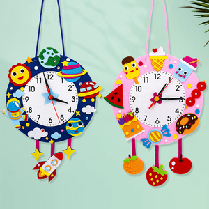 Kit <span class=keywords><strong>de</strong></span> Reloj <span class=keywords><strong>de</strong></span> Fieltro DIY para Niños, Juguete Educativo <span class=keywords><strong>de</strong></span> Aprendizaje del Tiempo, <span class=keywords><strong>Castillo</strong></span> Espacial, Actividad Hecha a Mano para Preescolar - Product Image 2