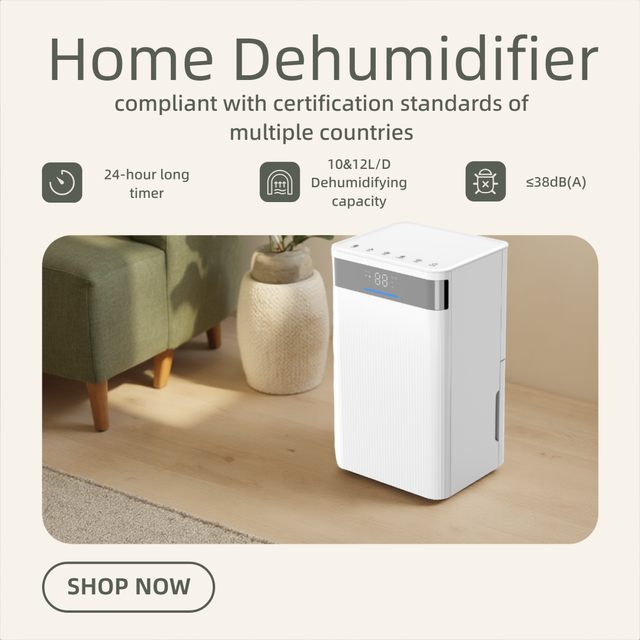Mini Portable Electric Compressor Dehumidifier with LED Display and Automatic Defrost for Home & Office Use