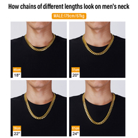 Vente en gros plaqué or véritable 18K Collier Bijoux Chaîne Hip Hop Acier inoxydable 316L Miami Chaîne à maillons cubains pour hommes femmes