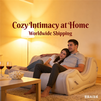 Canapé gonflable en forme de S avec lumière, chaise pliante à coussin d'air pour jeux de bondage et meubles de jeu d'amour