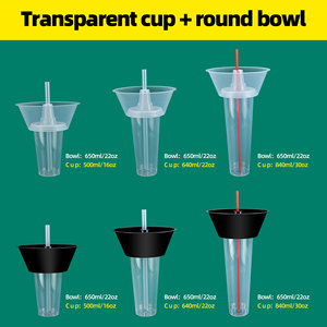 Vaso Desechable Esmerilado de Plástico PP para Papas Fritas y Pollo Frito con Bandeja para Comida y Tazón Superior para Refrescos - Product Image 2