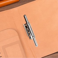 Carpeta organizadora de cuero multifuncional A4 con cierre de seguridad, para contratos de ventas empresariales