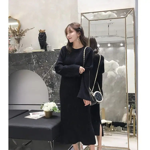 <span class=keywords><strong>Robe</strong></span> longue tricotée ample automne hiver pull coréen <span class=keywords><strong>robe</strong></span> élégante en bas - Product Image 5